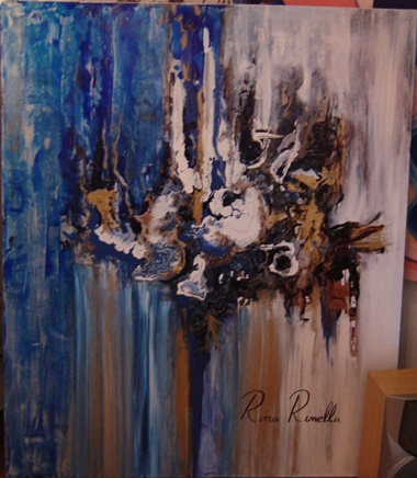 Rina Rinella Blue Abstract Art 12