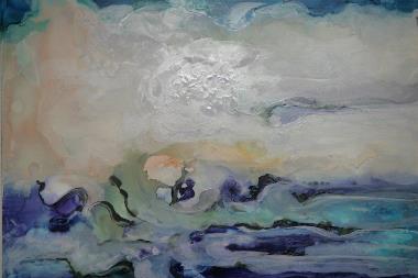Rina Rinella Blue Abstract Art 15