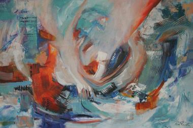 Rina Rinella Blue Abstract Art 21
