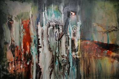 Rina Rinella Blue Abstract Art 24