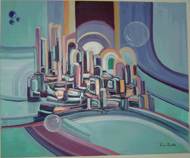 Rina Rinella Blue Abstract Art 6