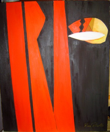 Rina Rinella Red Abstract Art 3