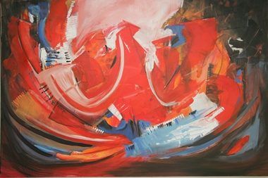 Rina Rinella Red Abstract Art 32