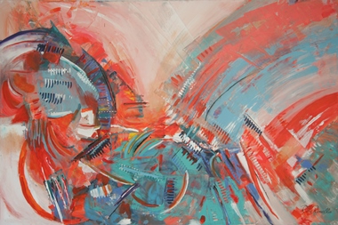 Rina Rinella Red Abstract Art 34
